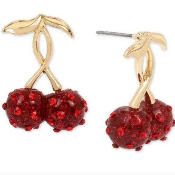 Betsey Johnson Jewelry - NWT Betsey Johnson Cherry Drop Earrings